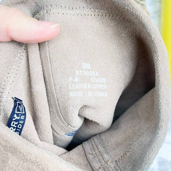 Sperry Top Sider Longpoint Tan Suede Leather Plaid Knee High Moccasin Boots Sz 8 - Picture 4 of 5